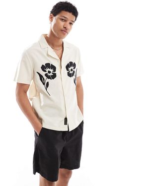 Native Youth Chemise brodée avec col à revers - naturel - Blanc