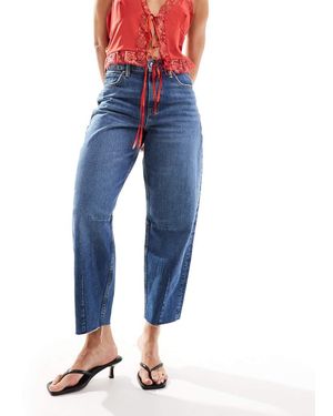 River Island Jeans A Cilindro Lavaggio Medio - Blu