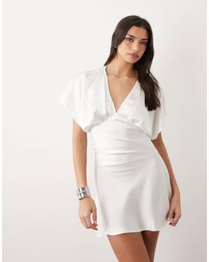 Gina Tricot – satin-minikleid - Weiß