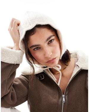Miss Selfridge Scallop Detail Pointelle Bonnet - Brown