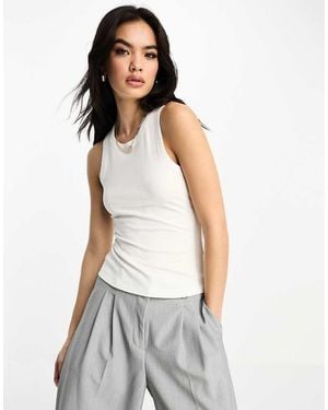 & Other Stories Ribbed Singlet Top - White