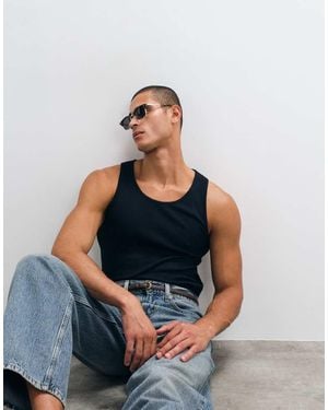 ARKET Ribbed Tank Top - Blue