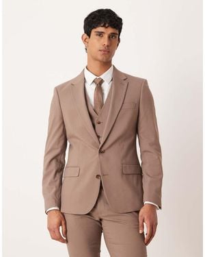 ASOS Skinny Suit Jacket - Brown