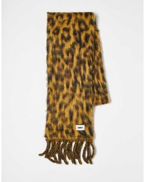Obey Bufanda Con Estampado De Leopardo De - Metálico