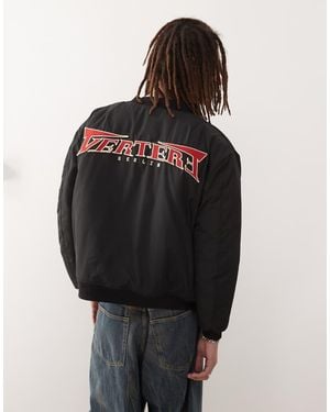 Vertere Berlin Chaqueta Bomber Negra Acolchada Con Logo Bordado De - Negro