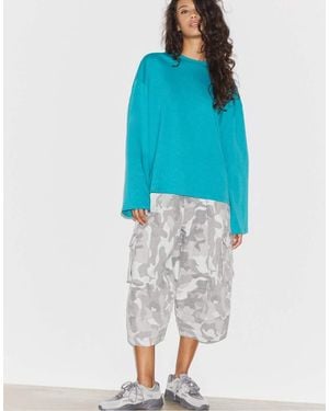 Stradivarius Boxy Long Sleeve T-shirt - Blue