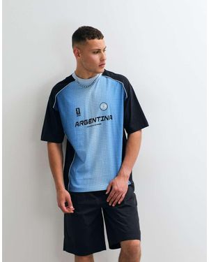 ASOS Oversized Tee With Fifa World Cup Argentina Print - Blue