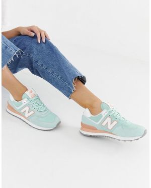 New Balance 574 V2 Pastel Mint Trainers - Green