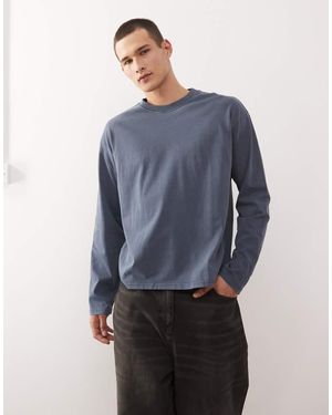 Weekday Great Boxy Fit Oversized Long Sleeve T-shirt - Blue