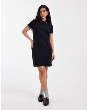 Fred Perry – kurzes polo-hemdkleid - Blau