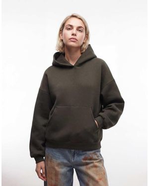 Weekday Sudadera Extragrande Con Capucha De Tejido Efecto Neopreno Petra De - Verde
