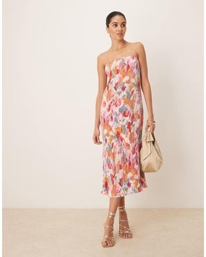 Abercrombie & Fitch Strapless Giselle Pleat Maxi Dress - Pink
