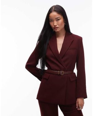Mango Cross Button Blazer Co-ord - Red