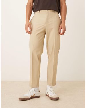 ASOS Smart Tapered Comfort Stretch Trousers - Natural