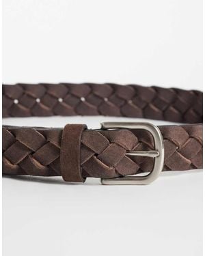 Abercrombie & Fitch Faux Leather Braided Belt - Brown