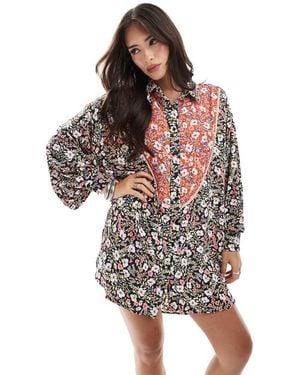 Glamorous Mini Shirt Dress - Multicolour