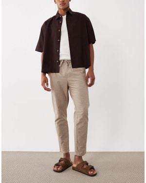 Only & Sons Linen Mix Cropped Trouser - Natural