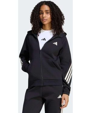 adidas Originals Stadium Three Stripes Full Zip Hoodie - Blue