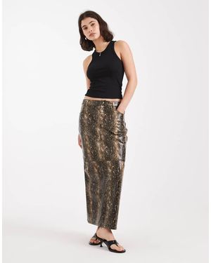 French Connection Midirok Van Pu Met Slangenprint - Meerkleurig