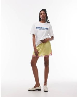 TOPSHOP Satijnen Kanten Petticoat Mini Rok - Wit