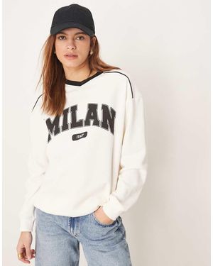 New Look Milan Logo Jumper Jumper - Natural