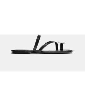 Pull&Bear Embellished Flat Sandals - White