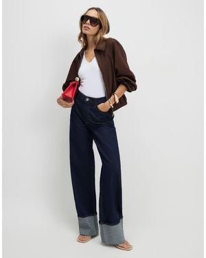 River Island Relaxed Straight Turn Up Cuff Jeans - Blue
