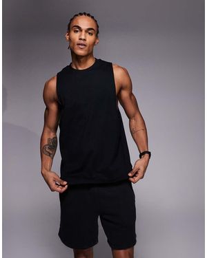 4505 Icon Cotton Drop Armhole Training Singlet With Quick-dry Finish - Black