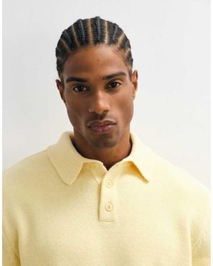 ASOS Knitted Relaxed Polo Jumper - Natural