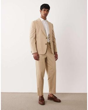 ASOS Carrot Fit Suit Trousers - Natural