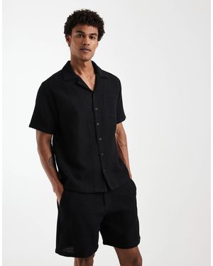 Sol Beach Chemise gaufrée à manches courtes - Noir