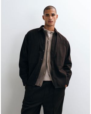 ASOS Co-ord Oversized Shirt With Wool - Black