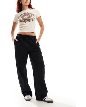 Weekday Mia Linen Mix Pants - Black
