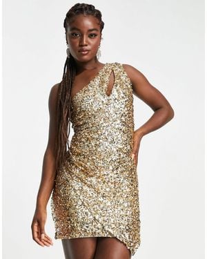 EVER NEW Cut Out Drape Sequin Mini Dress - Metallic
