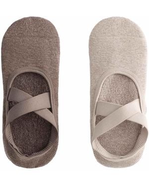 Oysho – 2 paar gepolsterte yoga- und pilates-socken - Weiß