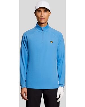 Lyle & Scott Mid Layers Mesh Panelled Golf Course Midlayer - Blue