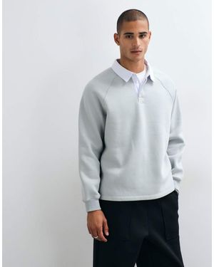 ASOS Relaxed Rugbyshirt Met Raglanmouwen - Grijs