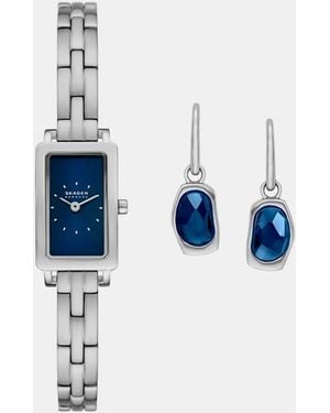 Skagen 2 Hand Hagen Micro Gift Set, Stainless Steel - Blue