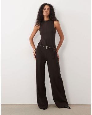 Mango Ärmelloser jumpsuit mit gürtel - Braun