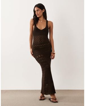Miss Selfridge Crochet Maxi Dress - White