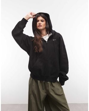Nike Studio Fleece Heavy-Weight Oversized Full Zip Hoodie - Black