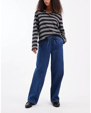 New Look Pull On Wide Leg Jeans - Blue
