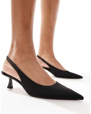 ASOS Stroll Slingback Mid Heeled Shoes - Black