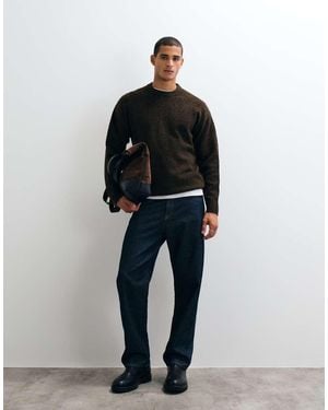 Jack & Jones Jersey Oversize De Pelo Suave Marrón - Negro