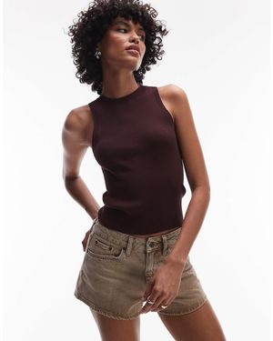 TOPSHOP Mini-short en jean - beige délavé - Marron