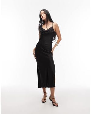 & Other Stories Asymmetric Cowl Ceck Midi Dress - White