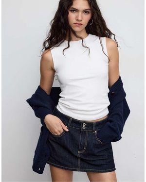 Stradivarius Basic Sleeveless T-shirt - White
