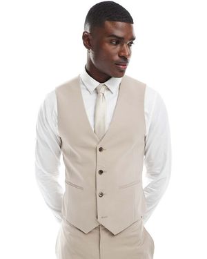 ASOS Skinny Suit Waistcoat - Natural