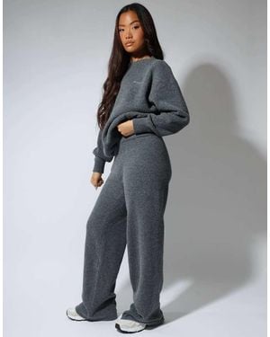 SIMMI Eve Soft Touch Wide Leg Trouser - Grey