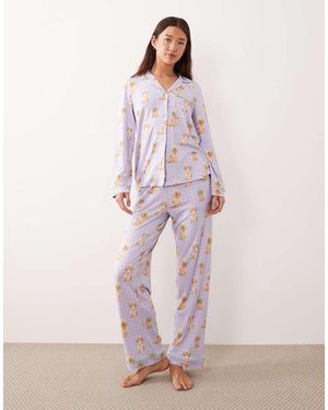 Chelsea Peers Long Button Up Pyjama Set - Pink